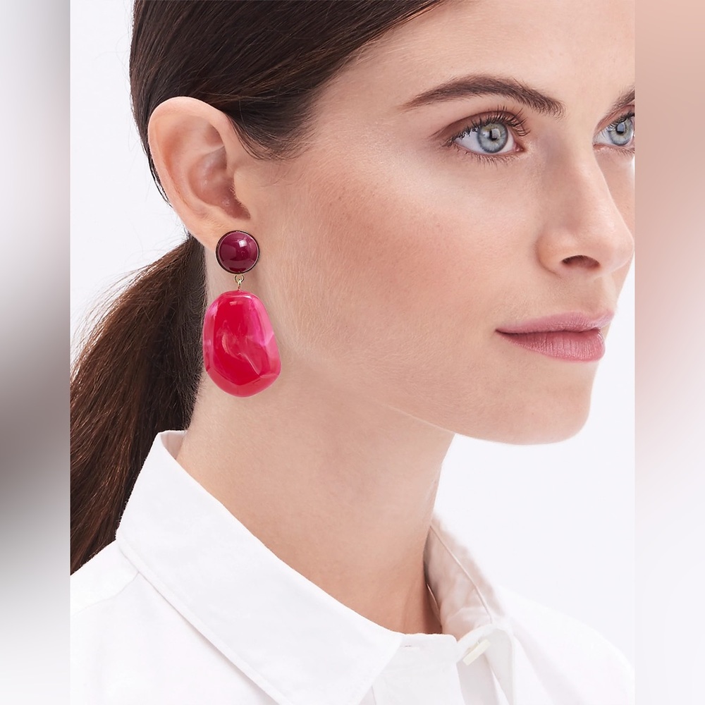 NWT J.Crew Statement Stone Drop Earrings - Picture 2 of 4